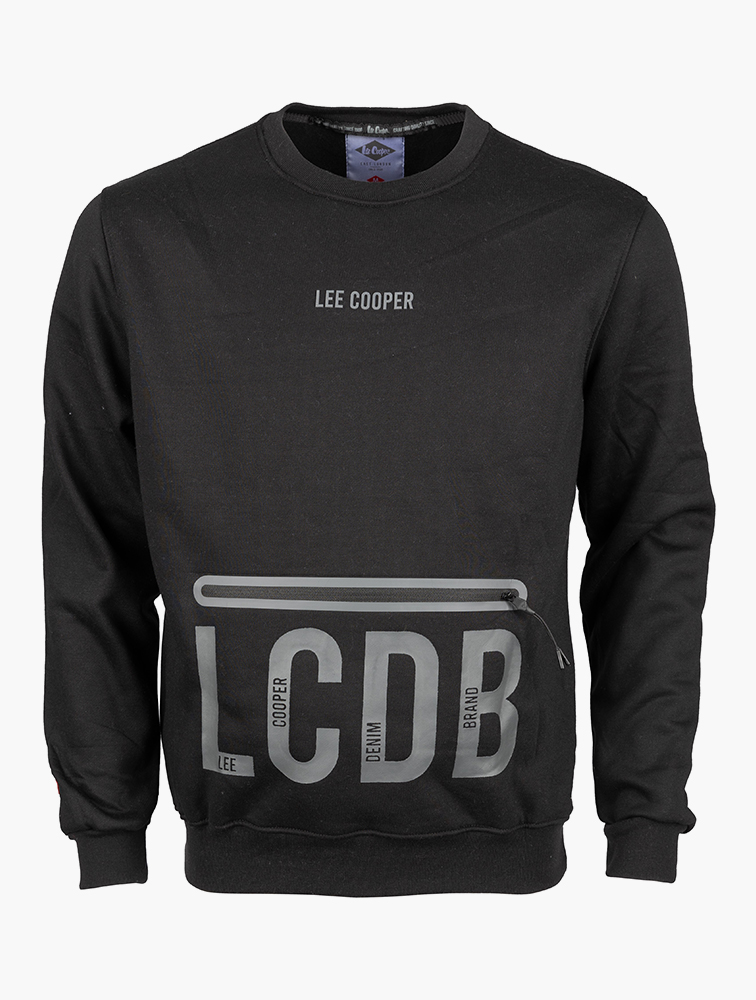 MyRunway | Shop Lee Cooper Black Mo Crew Neck Sweatshirt for Men